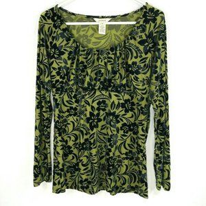 SUNDANCE VELVET LONG SLEEVE WITH GATHERED BODICE. SZ M. FLATTERING.